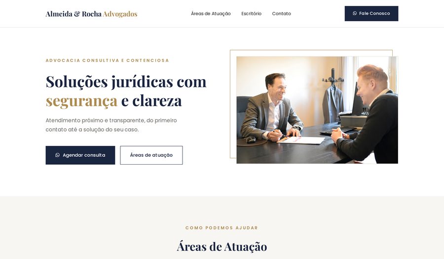 Exemplo de site para advocacia